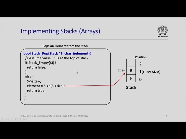Implementing Stacks (Arrays)