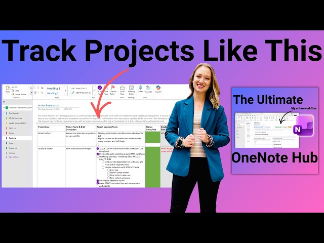 How to Organize Projects in OneNote | My Active Projects List System - The Ultimate OneNote Hub