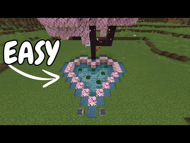 How To Build A Cherry Heart Pond | Minecraft Tutorial
