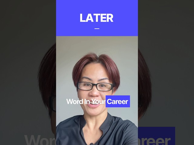 The most expensive word in your career is “later.”