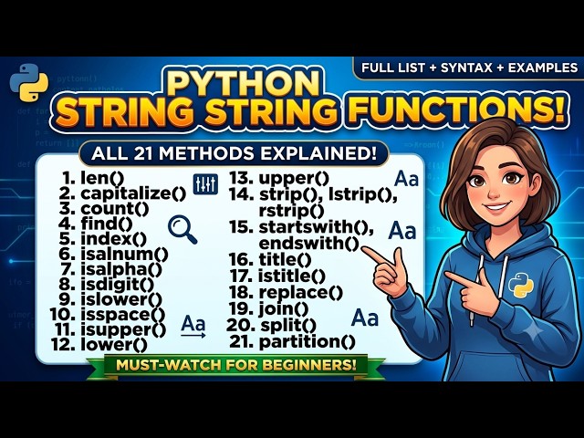 Python string built-in functions with syntax , examples and its explnations . Python Basics