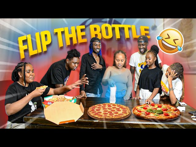 Flip The Bottle Challenge //Eat Full Pizza FT Nebz & Nyathira, Moureen Ngigi, Gee Ngaga, Vinny Flava