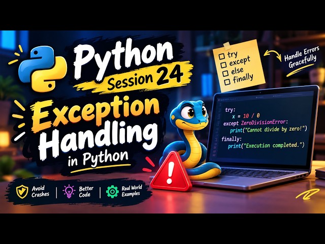 Exception Handling in Python | Try Except Finally Explained | Python Session 24 | tamil