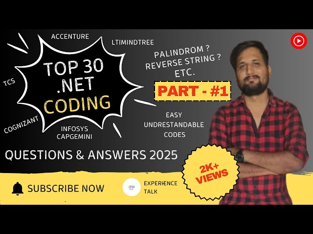 Top 30 Most Asked .NET Coding Interview Questions & Answers - Part 1  | Questions List 2025