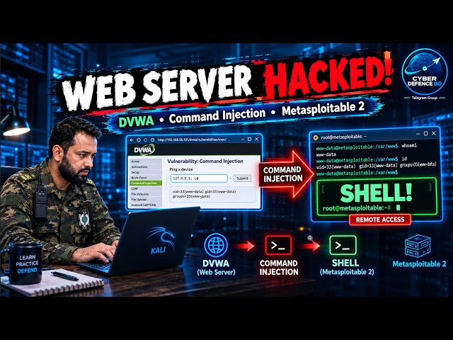 মাত্র ৩ মিনিটে Web সার্ভার Hack করলাম! | Command Injection | Kali Linux | Cyber Command Bangladesh