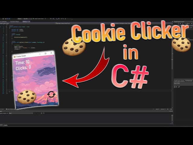 🌙Cookie Clicker in C# with WinForms - ASMR Programming - Only Keyboardsounds and Lofi music🌙