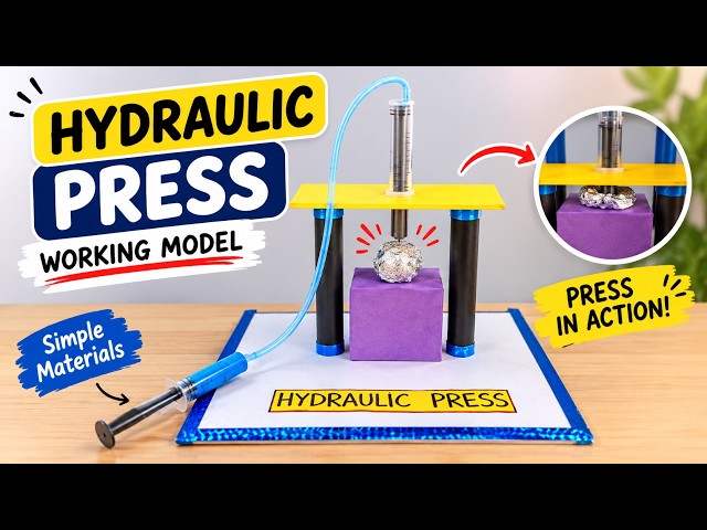 How to Make a Hydraulic Press Machine: School Exhibition Project | Syringe Working Model