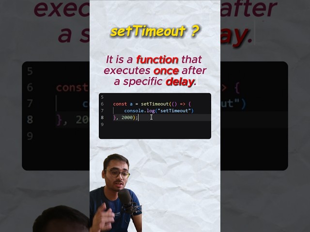 setTimeout Function In JavaScript || JavaScript Interview Questions