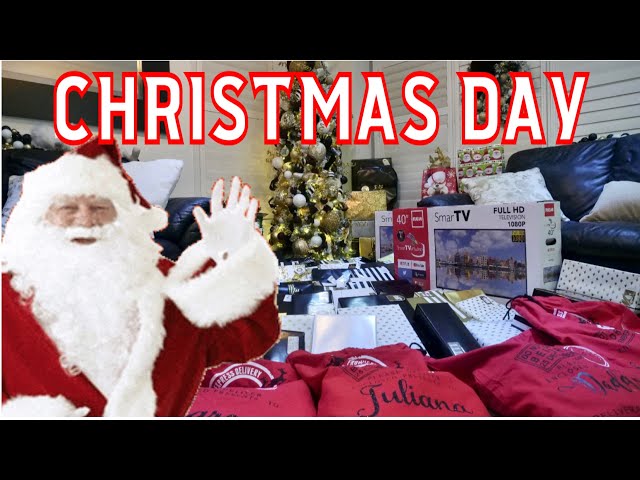 Christmas Morning Kids Opening Presents - Santa Was Here 2021