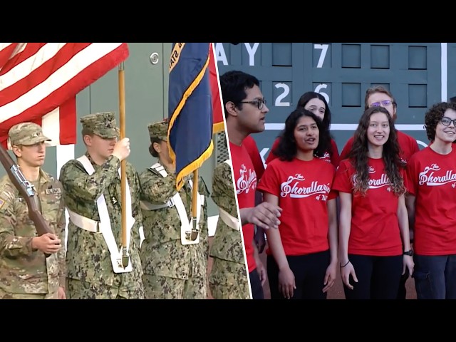 MIT at Fenway Park: Chorallaries Perform National Anthem, ROTC Presents the Colors