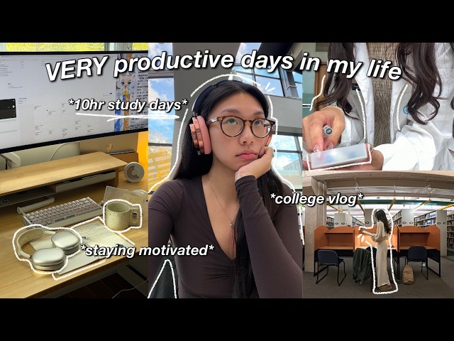 study vlog ✍️ VERY productive days in my life, college midterm season & how i stay motivated