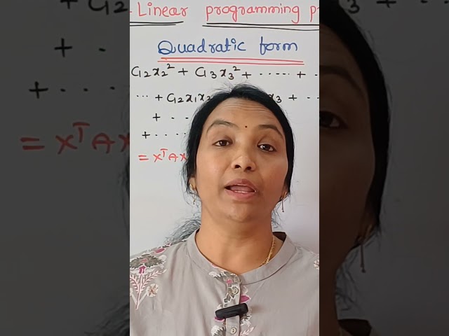 Non linear programming problem wothout constraints #Quadrati form