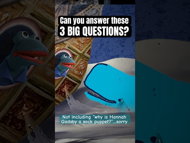 BIG QUESTIONS from Hannah Gadsby (as a sock puppet) Woof!