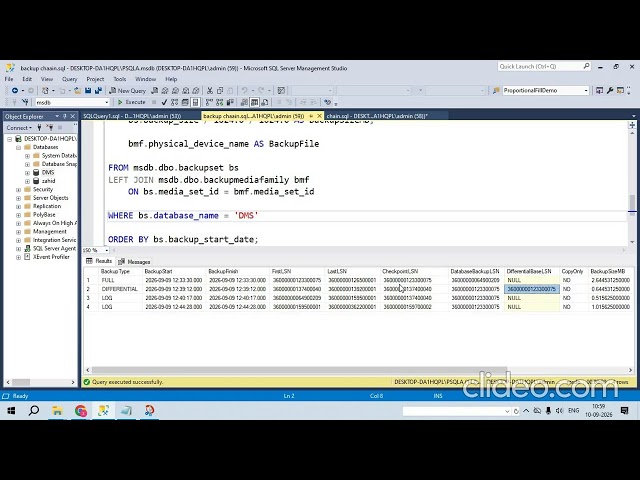 How to Check Full + Differential + Transaction Log Backup Chain Before Restore
