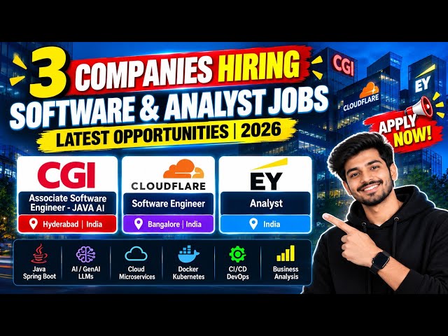 🚨 EY, Cloudflare & CGI Hiring 2026 🔥 Software Engineer & Analyst Jobs | Hiring Freshers #job #itjobs