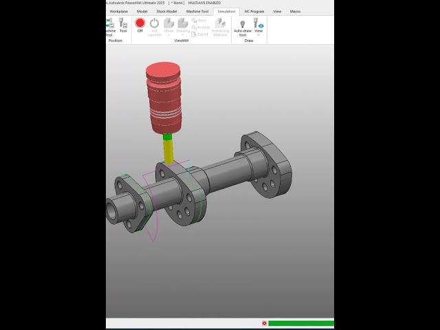PowerMill 4-Axis Pattern Finishing #powermill #cncprogramming #cnc #5axiscnc #4axismachining #cad