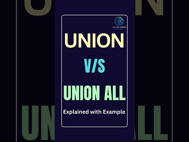 Stop! If You Don’t Know This, You’re Using UNION and UNION ALL Wrong! |  UNION vs UNION ALL in SQL