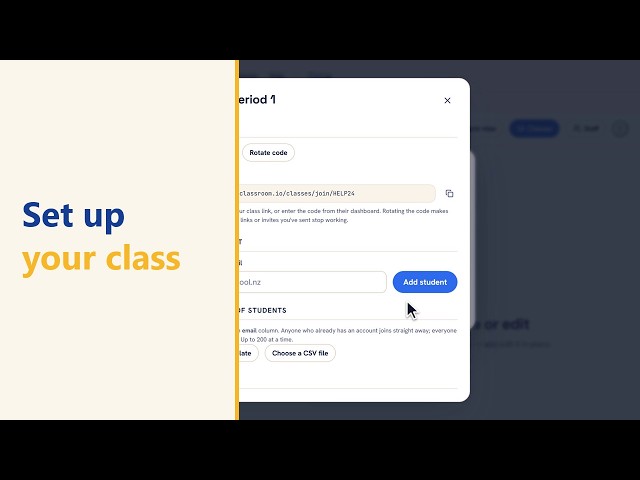 Set up a class and add students in Python Classroom
