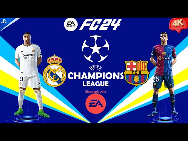 EA SPORTS FC 24 Real Madrid Vs Barcelona - Ft. Mbappe,Olmo | UEFA UCL 24/25 Final |4K 60 FPS| HDR