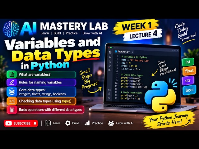 Python Variables & Data Types Explained | Week 1 Lecture 4