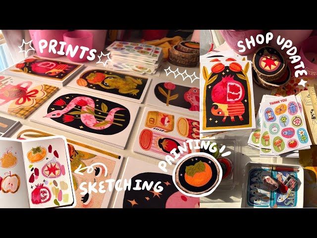 Artist Studio Vlog: A month of painting, preparing for a shop update, and self care