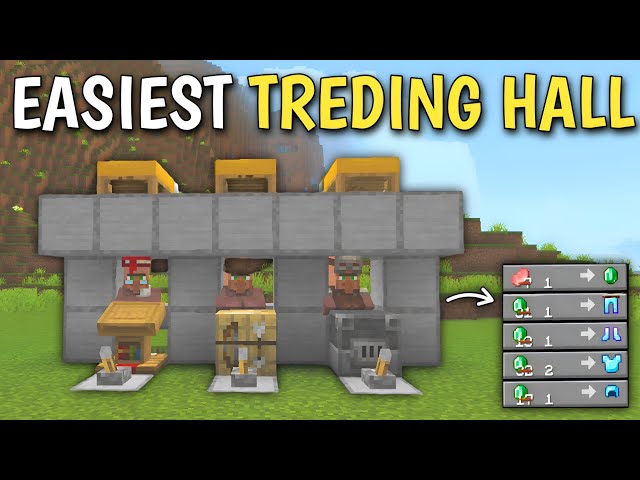 EASIEST TRADING HALL Minecraft Bedrock & Java 26.1/1.21+!