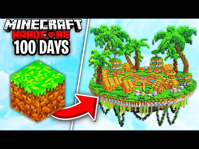 I Survived 100 Days on ONE BLOCK in 1.21 Minecraft Hardcore!