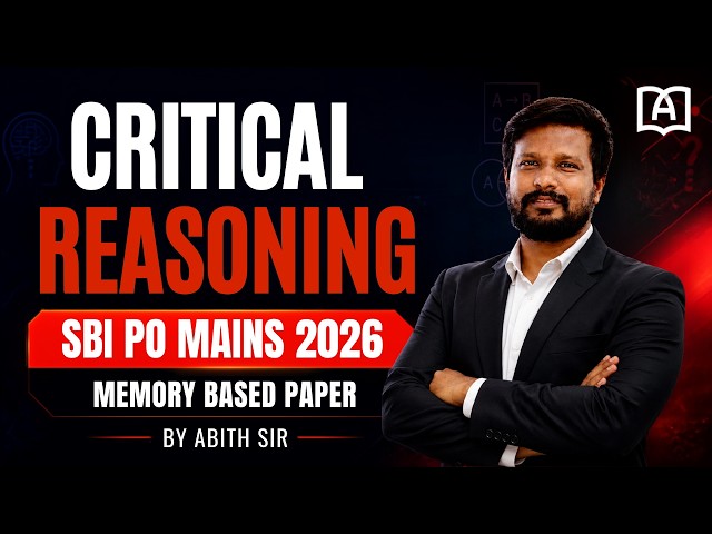 CRITICAL REASONING | MEMORY BASED QUESTIONS | SINGLE SHOT VIDEO | BY ABITH SIR