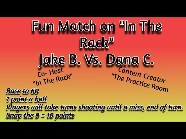 Fun Match on "In The Rack"  Jake vs Dana - Race to 60
