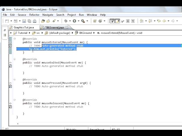 Java programming part 102 Graphics : Java Animation 5 MouseListener 1