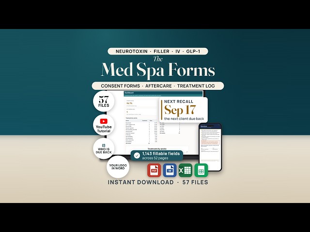 Med Spa Consent Forms Bundle: Full Walkthrough (Neurotoxin, Filler, GLP-1, Intake, Recall Tracker)