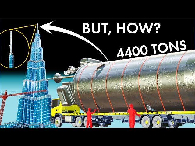 How did they Lift a 4400 Ton Steel Spire to the Top of Burj Khalifa?
