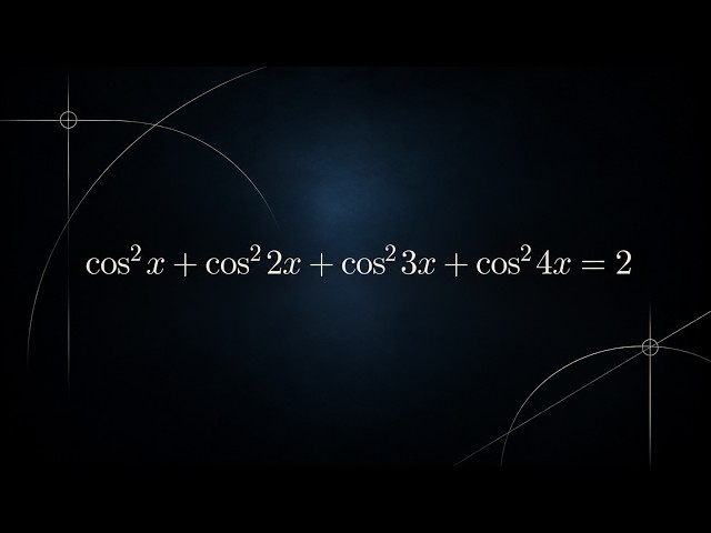 cos^2 x + cos^2 2x + cos^2 3x + cos^2 4x = 2 — four squares become three cosines
