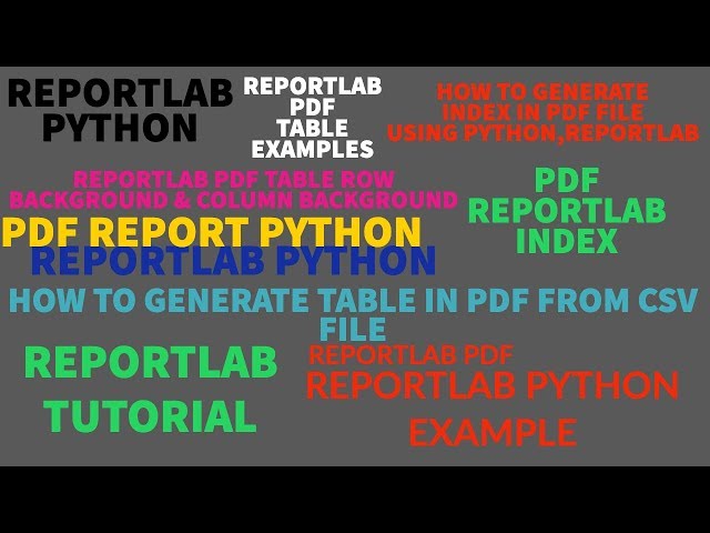 REPORTLAB|REPORTLAB PYTHON TUTORIAL|How To Generate Index Page In Pdf File Using Python|PART:35