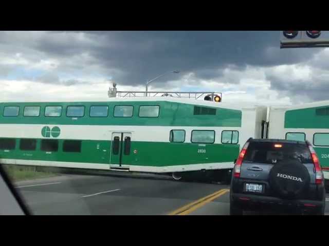 No.11 trainspotting a GO Train as it speeds by