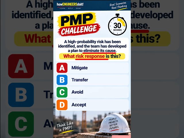 PMP Risk Management Question | Identify the Risk Response