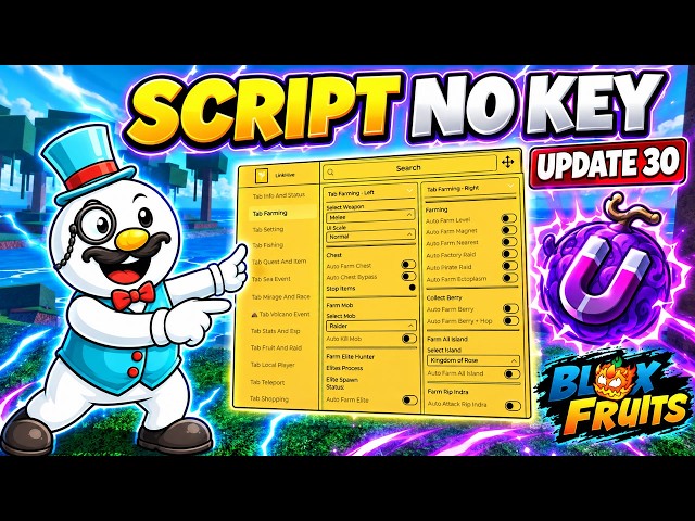 🧲 BLOX FRUITS SCRIPT NO KEY UPDATE 30 | AUTO FARM MAGNET TOKENS + EVERYTHING