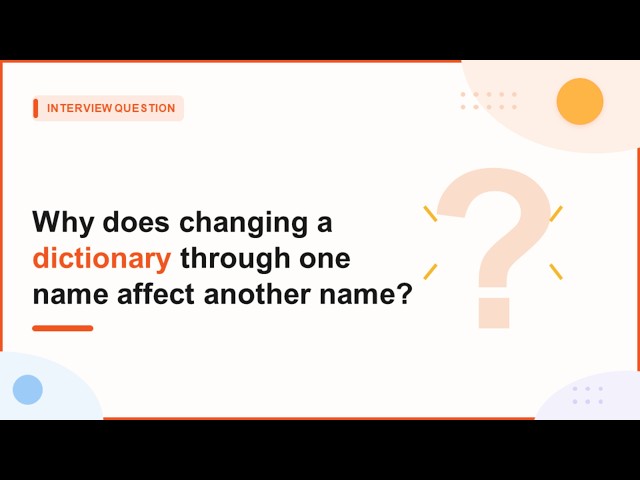 Why Does Changing a Python Dictionary Affect Another Variable? | Python Interview Question #python