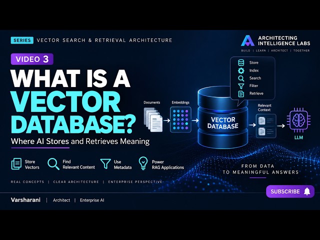 𝗪𝗵𝗮𝘁 𝗜𝘀 𝗮 𝗩𝗲𝗰𝘁𝗼𝗿 𝗗𝗮𝘁𝗮𝗯𝗮𝘀𝗲? | 𝗥𝗔𝗚 𝗔𝗿𝗰𝗵𝗶𝘁𝗲𝗰𝘁𝘂𝗿𝗲 𝗘𝘅𝗽𝗹𝗮𝗶𝗻𝗲𝗱 𝗳𝗼𝗿 𝗕𝗲𝗴𝗶𝗻𝗻𝗲𝗿𝘀