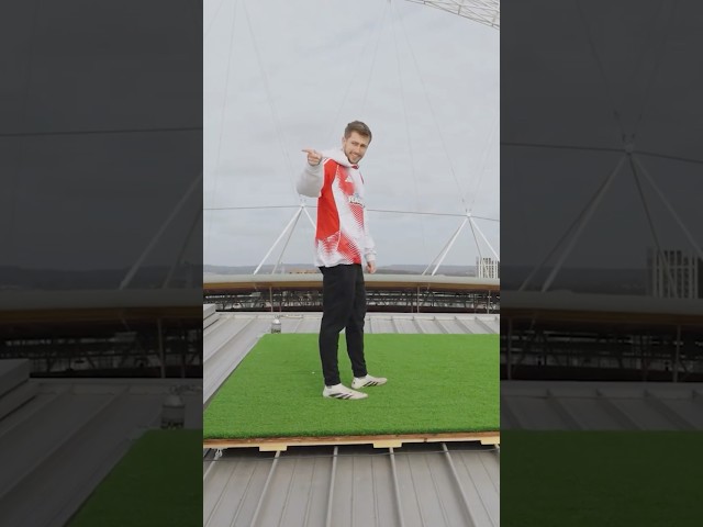 Crossbar Challenge... off the roof! 🤯⚽