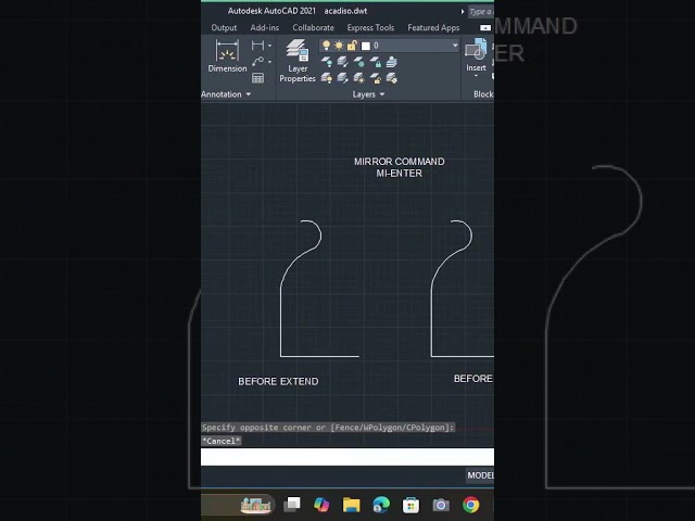 How to use  MIRROR Command ?   #excel #civi engineering #autocad