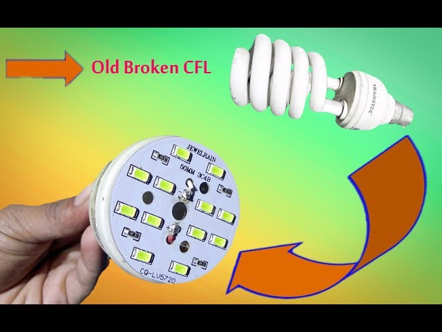 Homemade || Convert Old CFL To Super Bright SMD LED Light