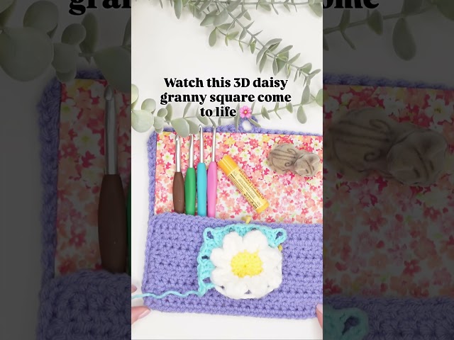 Watch this 3D Granny Square Come To Life 🌸 Should I make a blanket? #grannysquare #crochetflower