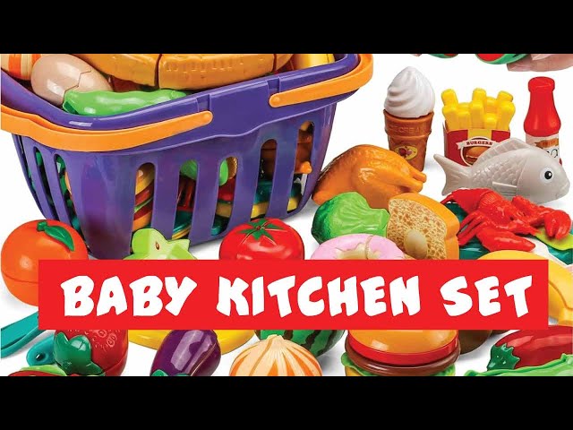 Kitchen set toy | Daily Food Fruit Veges, Shopping Storage Basket, Dessert