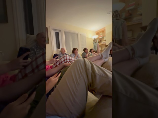 Pregnancy reveal to in-laws - crowd goes CRAZY!!!
