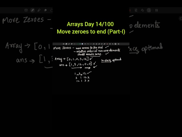 Move Zeroes to end in C++ | Two Pointer Approach Explained | DSA