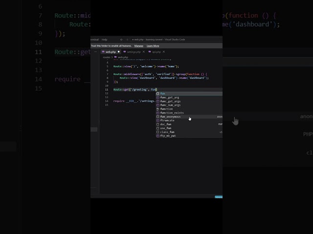 Creating Your First Web Route in Laravel | Laravel for Beginners