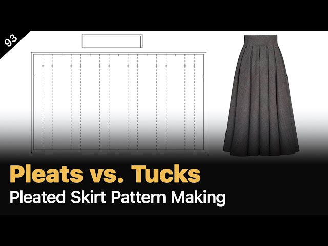 Skirt Pleats Explained: Inverted Box Pleated Skirt Pattern Drafting from Scratch