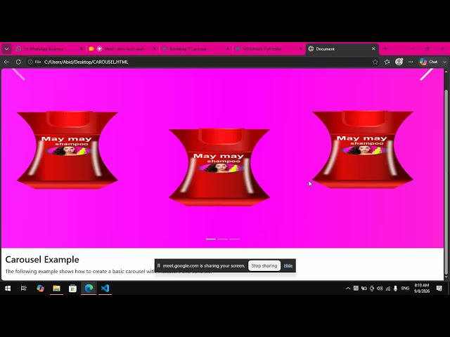 Carousel and modal and toast in bootstrap
