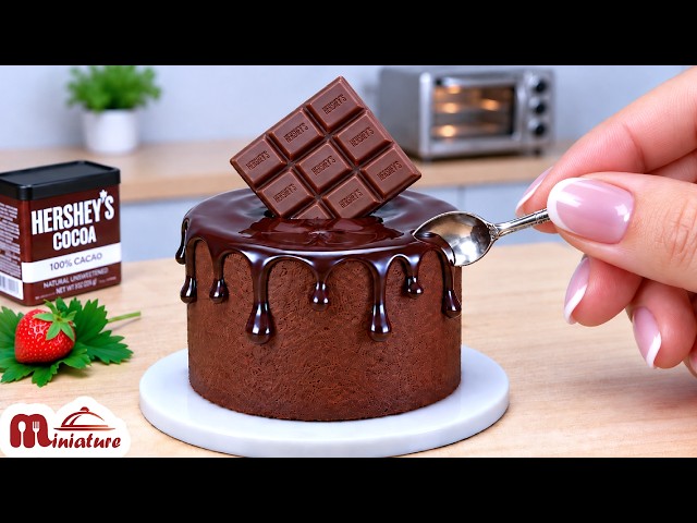 🍫 Rich & Fudgy Mini Hershey's Chocolate Drip Cake | ASMR Cooking Mini Food